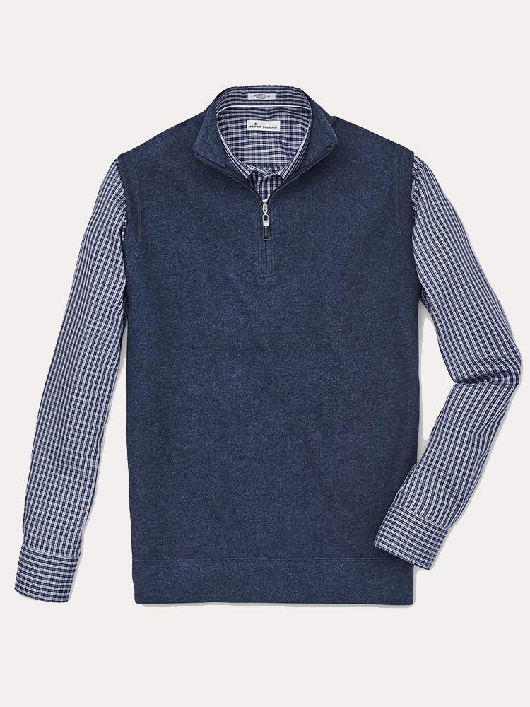 Peter Millar Tri Blend 1/4 Zip Vest - Saint Bernard