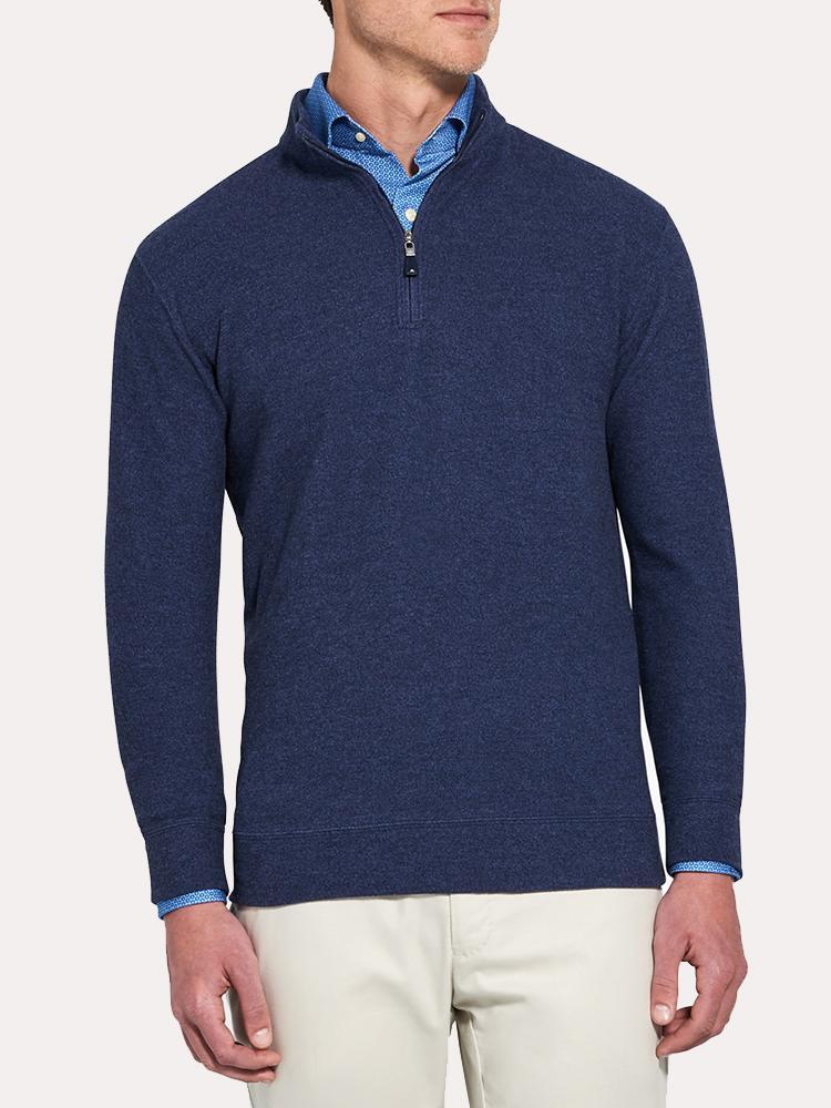 Peter Millar Tri-Blend Melange Quarter Zip - Saint Bernard