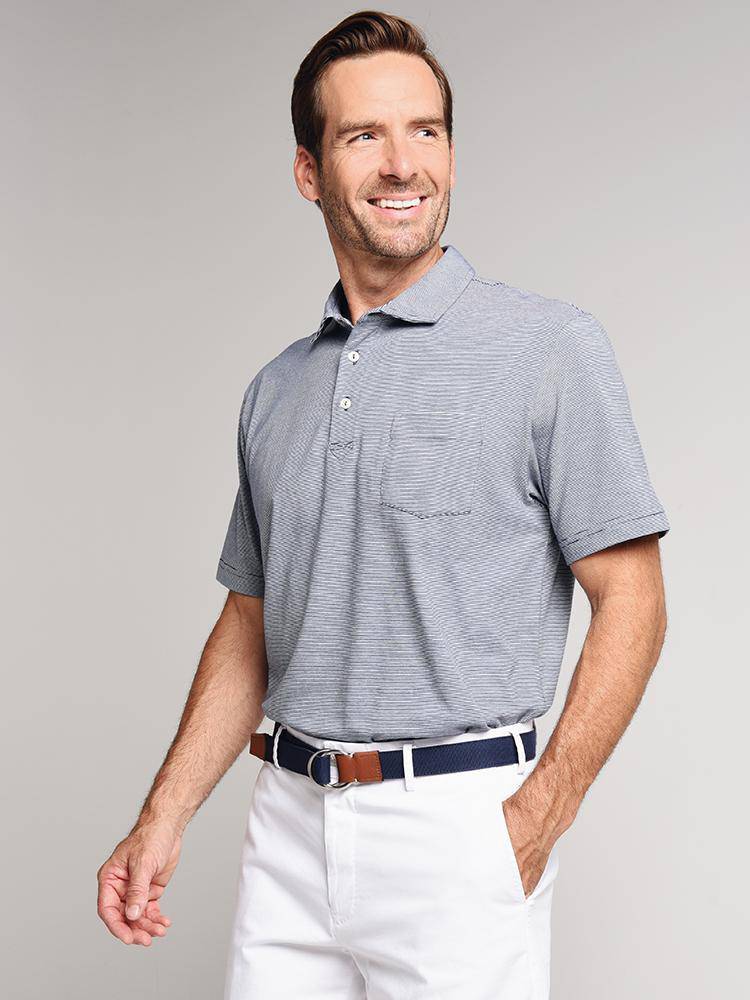 Peter Millar Men's Edgar Stripe Polo - Saint Bernard