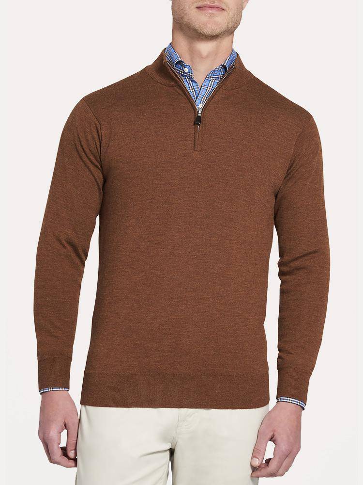 Peter Millar Men's Crown Comfort Cashmere Quarter-Zip Sweater - Saint Bernard