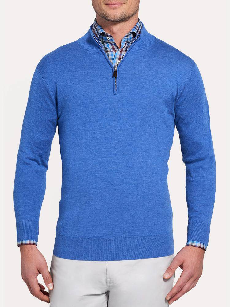 Peter Millar Men's Crown Comfort Cashmere Quarter-Zip Sweater - Saint Bernard