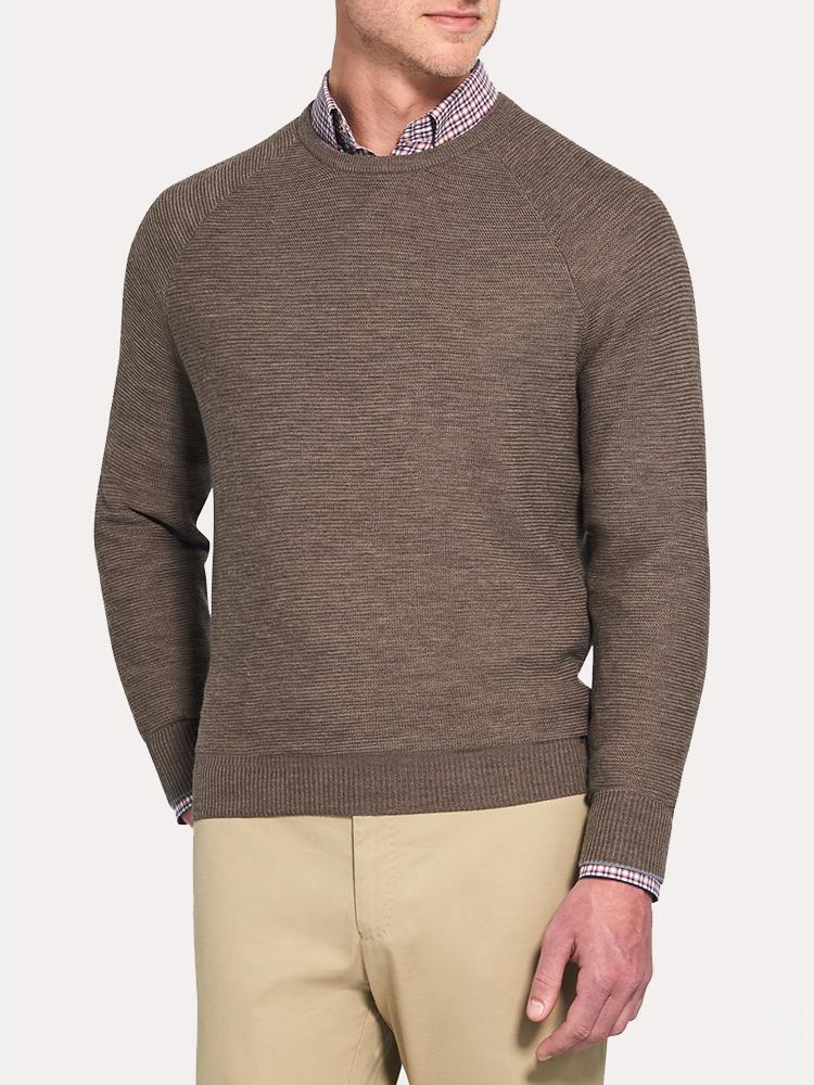 Peter Millar Raglan Crew with Suede Elbow Patches