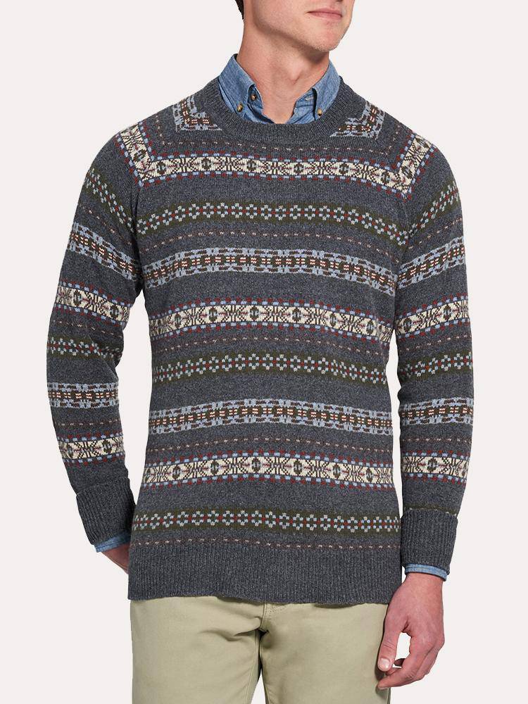Peter Millar Mountainside Fair Isle Crew - Saint Bernard