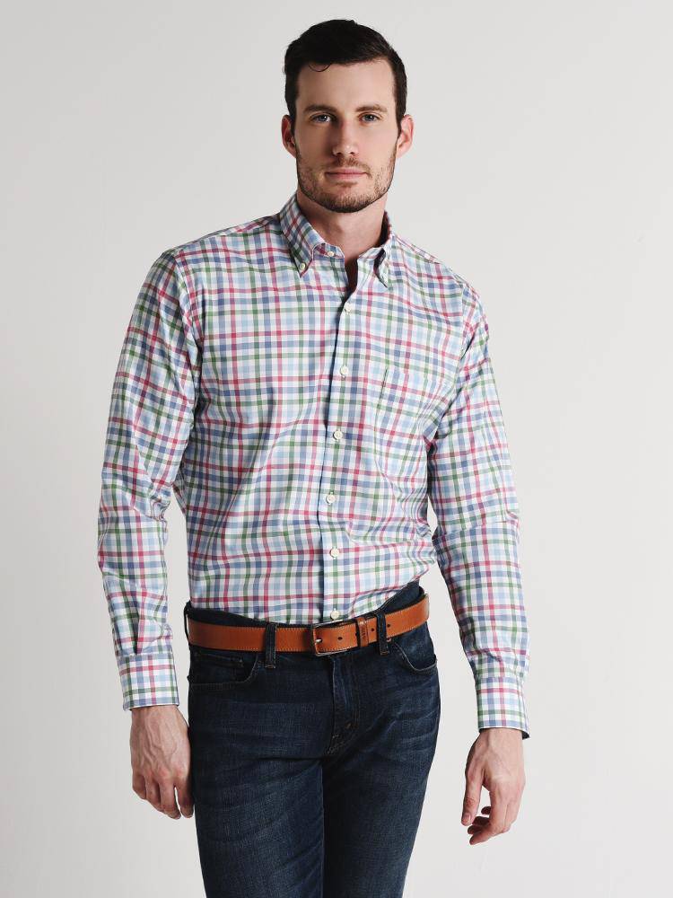 Peter Millar Crown Ease Arendale Check Shirt - Saint Bernard