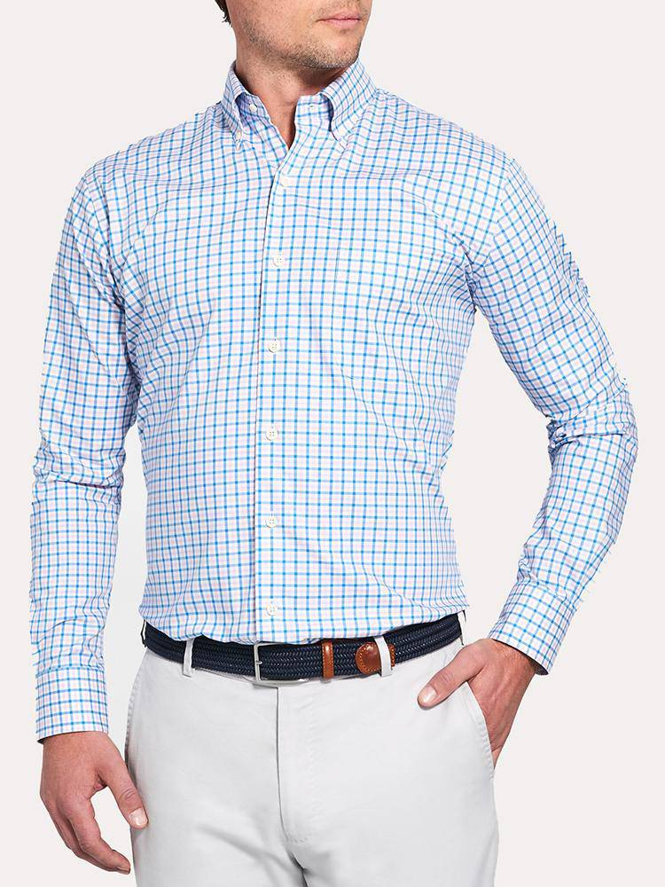 Peter Millar Crown Ease Marketplace Check Shirt - Saint Bernard