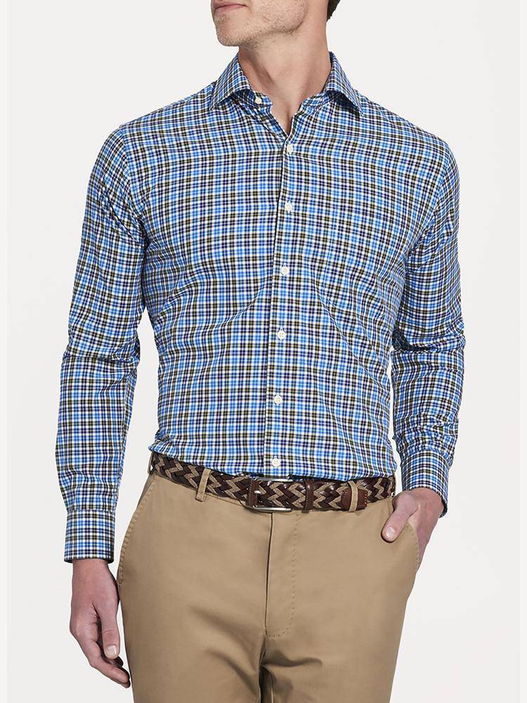 Peter Millar Crown Finish Salthill Check Shirt - Saint Bernard