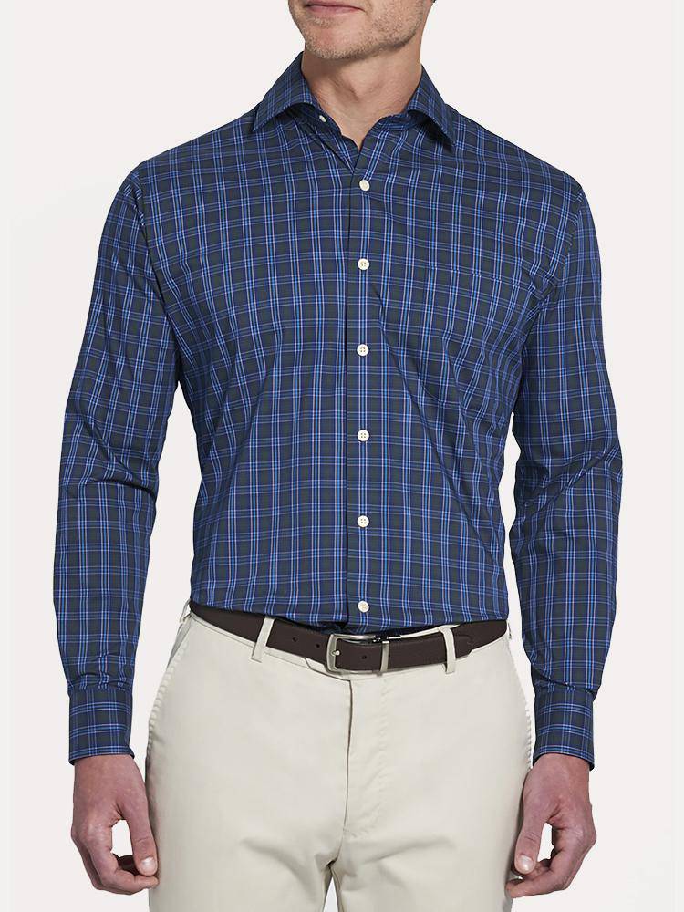 Peter Millar Crown Comfort Waterford Plaid Sport Shirt - Saint Bernard