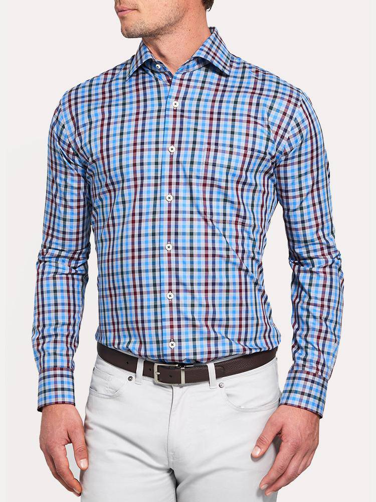 Peter Millar Macon Multi Check Sport Shirt - Saint Bernard