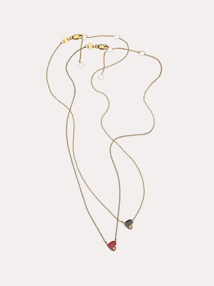 Jennifer Zeuner Mia Mini Enamel Necklace - Saint Bernard