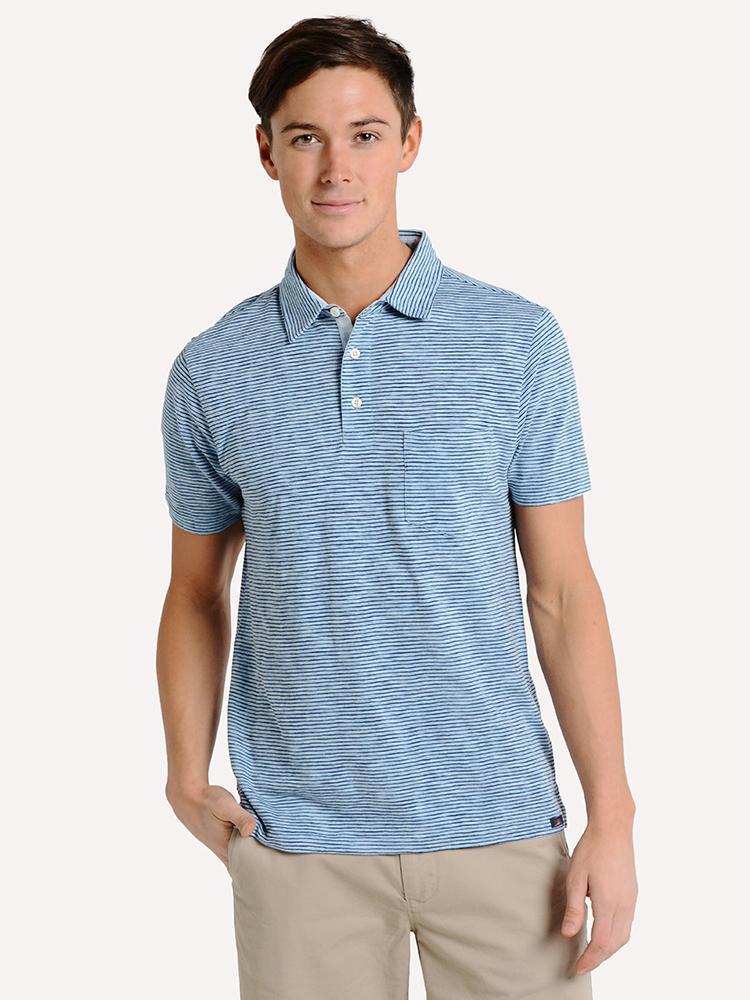 Faherty Brand Men's Heather Polo - Saint Bernard