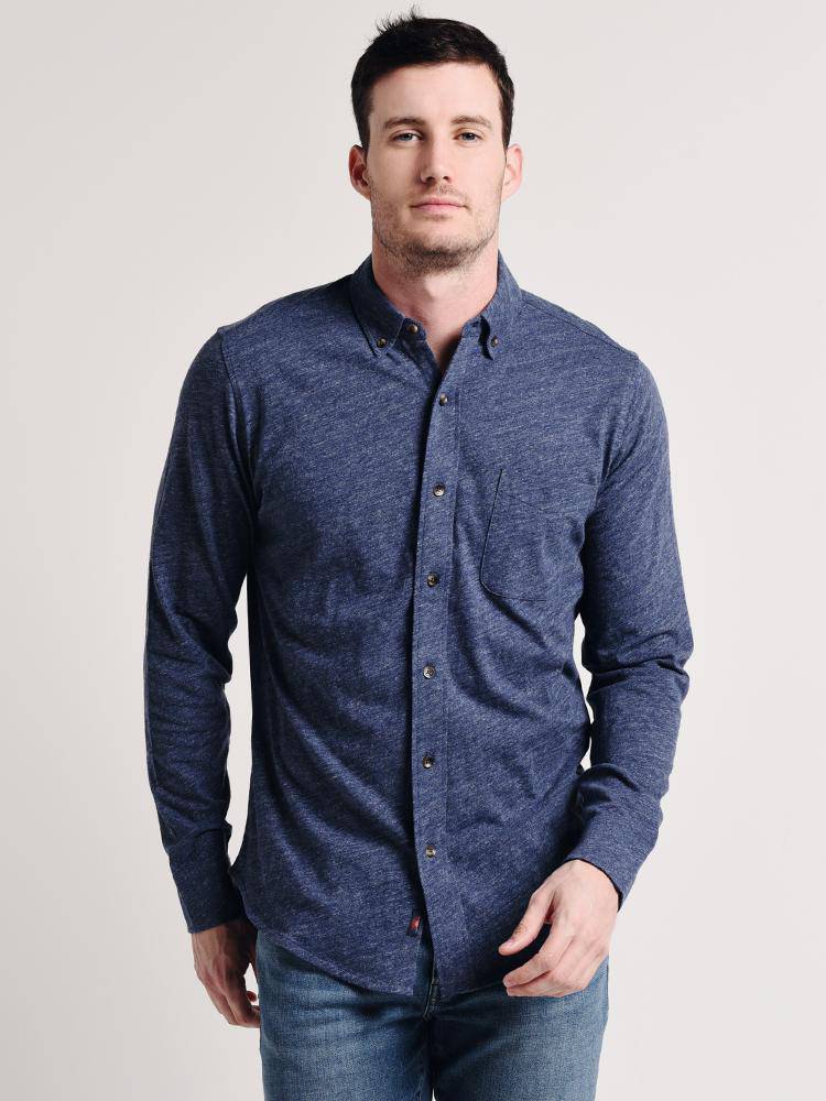 Faherty Luxe Heather Knit Shirt - Saint Bernard