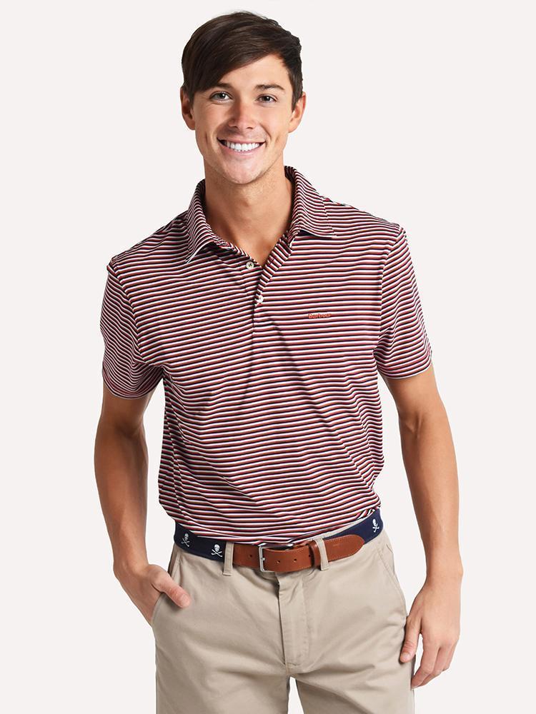 Barbour Men's Performance Stripe Polo Shirt - Saint Bernard