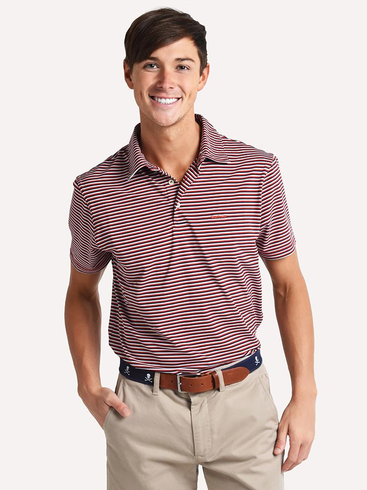 Barbour Men's Performance Stripe Polo Shirt - Saint Bernard
