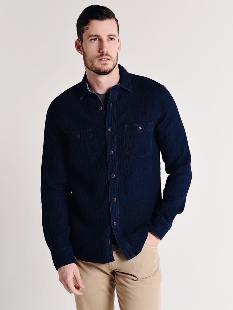 Faherty Brand Quilted Naval Workshirt