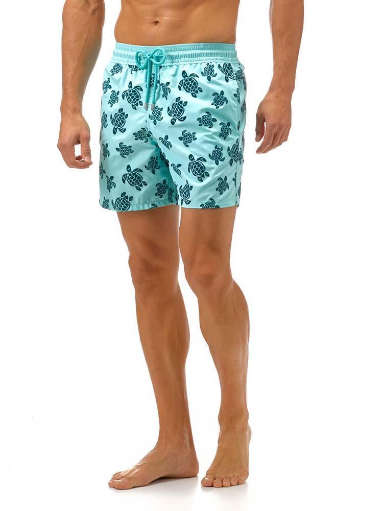Vilebrequin Men's Flocked Turtles Moorea Swimsuit - Saint Bernard