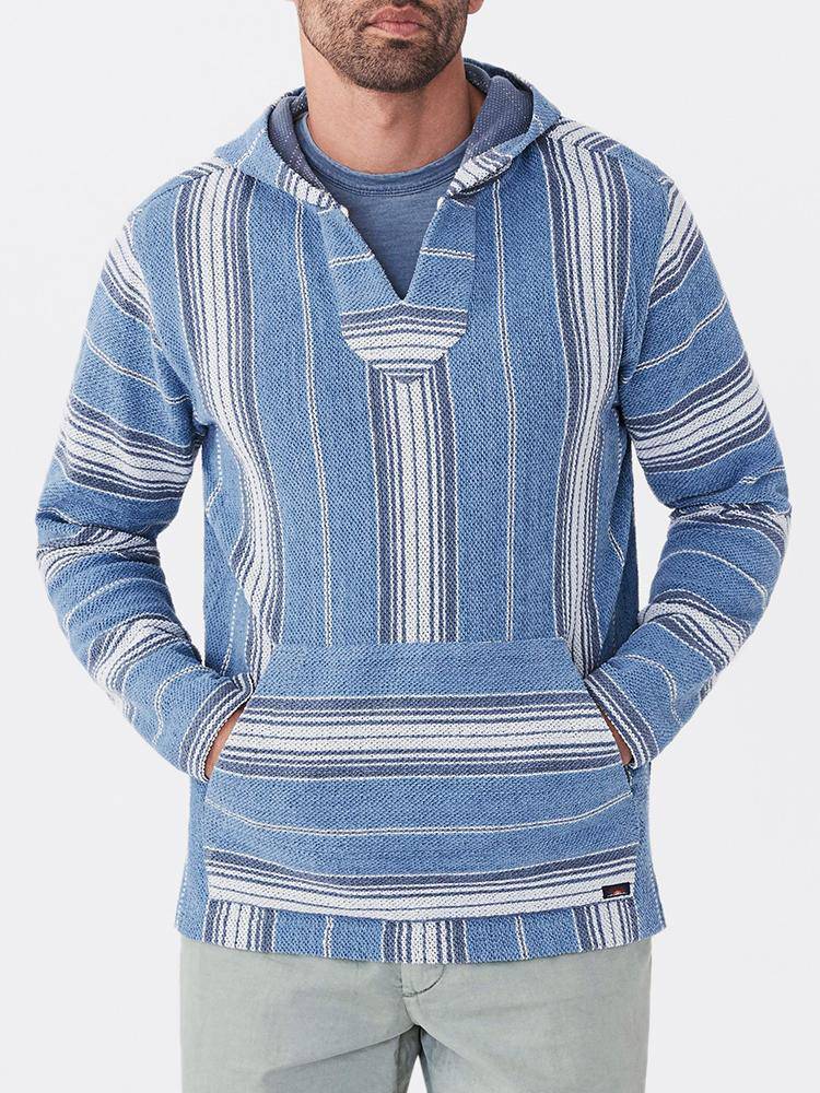 Faherty Terry Baja Poncho Montauk Blue Serape - Saint Bernard