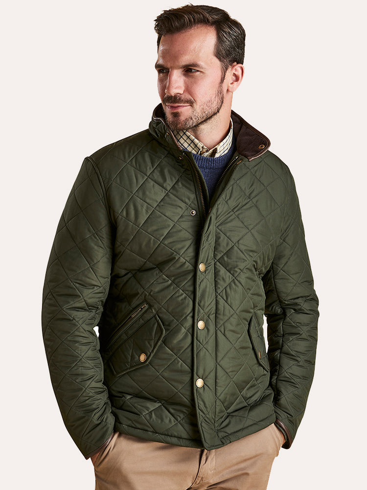Barbour Men's Powell Quilted Jacket M Sage/olive