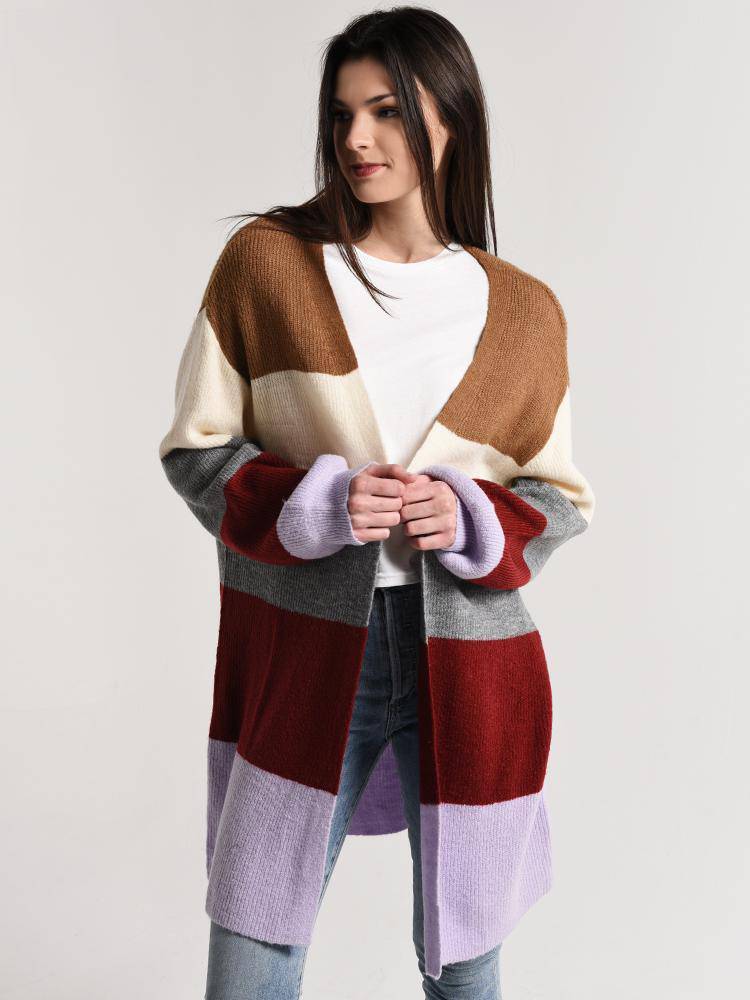 Moon River Bubble Sleeve Oversized Cardigan - Saint Bernard