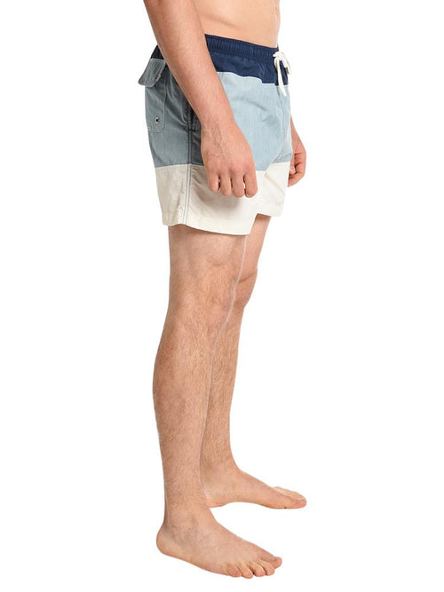 Solid & Striped The Classic Colorblocked Blue Chambray Swim Trunk