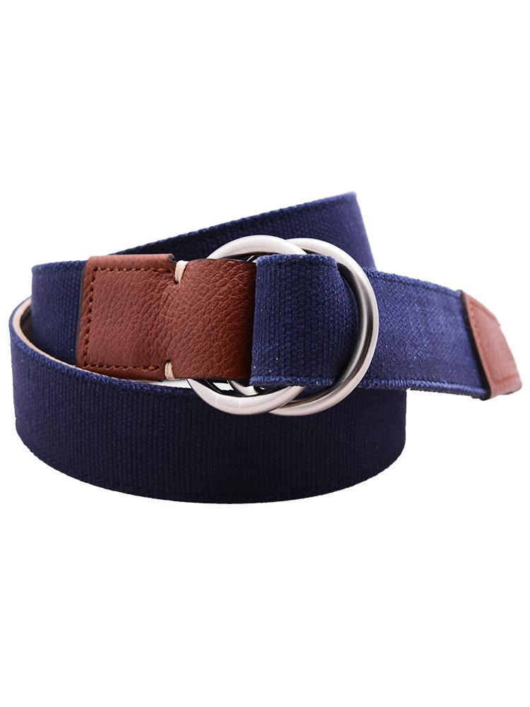 Peter Millar Men's Seaside Washed Canvas O Ring Belt - Saint Bernard