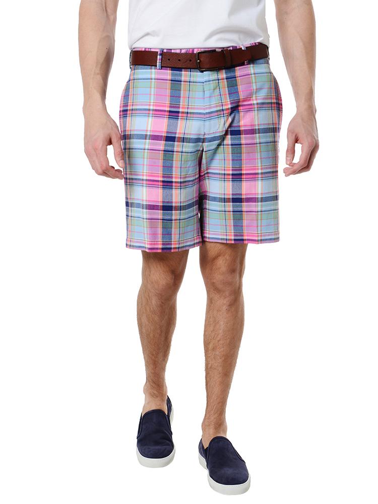 Peter Millar Men's Cotton Plaid Short - Saint Bernard