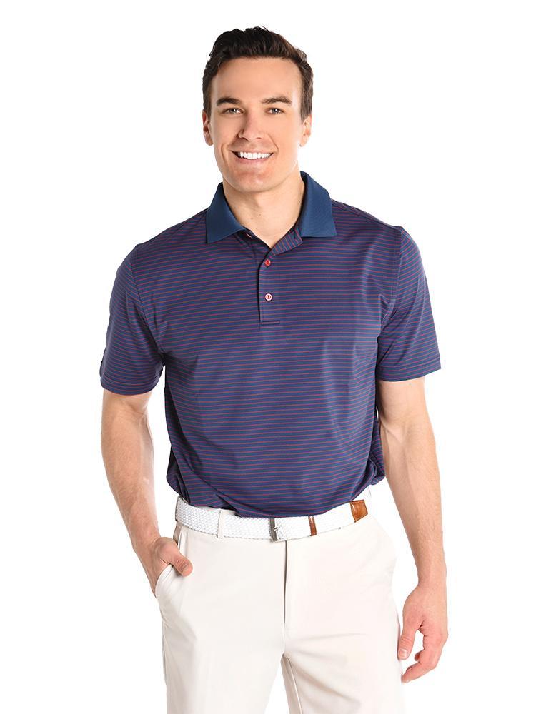 Peter Millar Men's Sheppard Stripe Stretch Jersey Polo - Saint Bernard