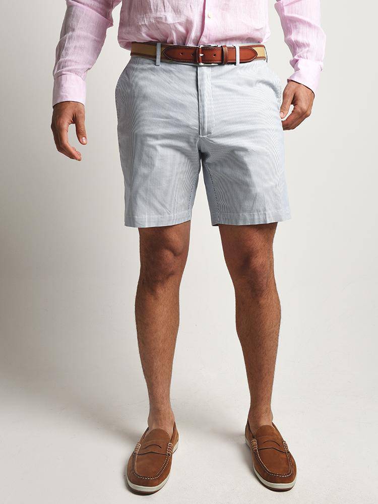 Peter Millar Summer Pinstripe Flat Front Short - Saint Bernard