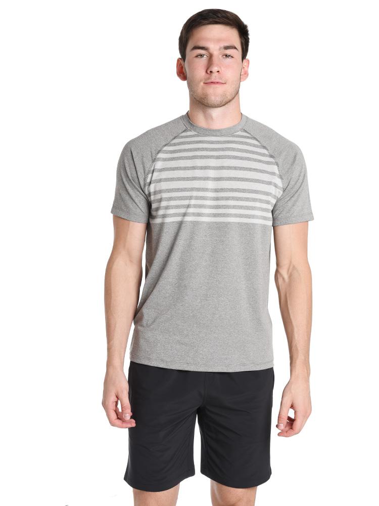 Peter Millar Men's Rio Engineered Stripe Technical T-Shirt - Saint Bernard