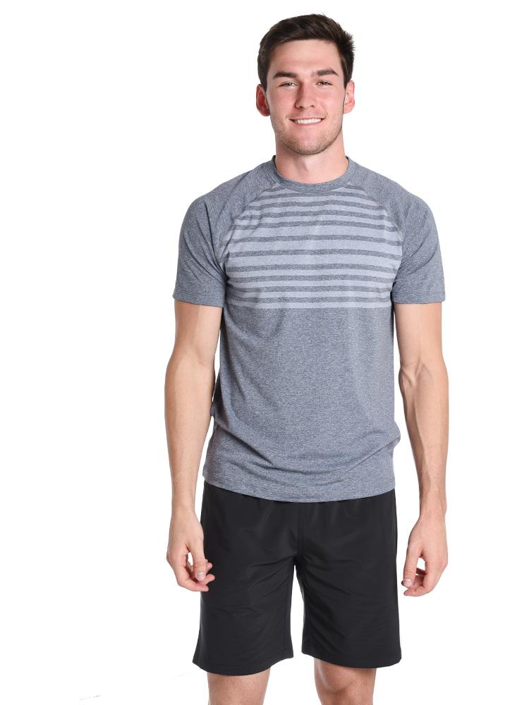 Peter Millar Men's Rio Engineered Stripe Technical T-Shirt - Saint Bernard
