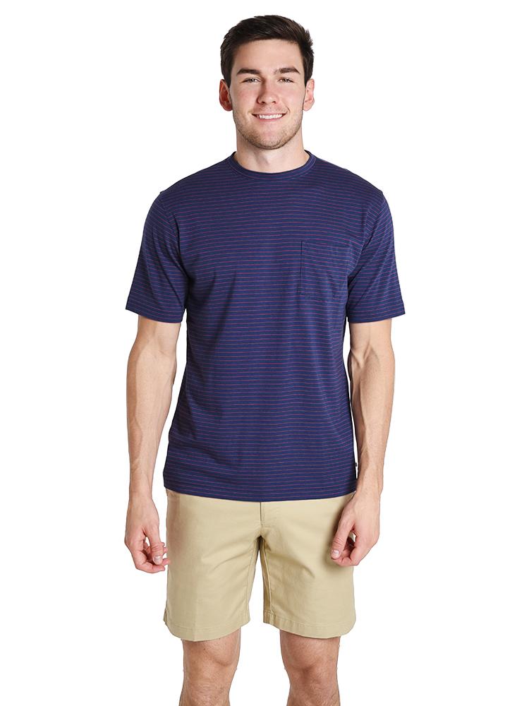 Peter Millar Men's Seaside Stripe Pocket Tee - Saint Bernard