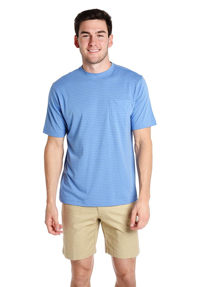 Peter Millar Men's Seaside Stripe Pocket Tee - Saint Bernard