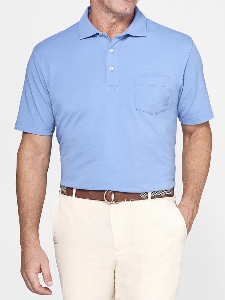 Peter Millar Men's Solid Seaside Wash Polo - Saint Bernard