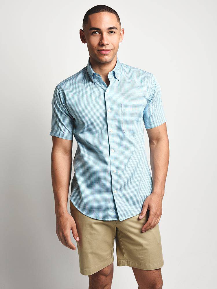 Peter Millar Crown Classic Fit Microcheck Sport Shirt - Saint Bernard