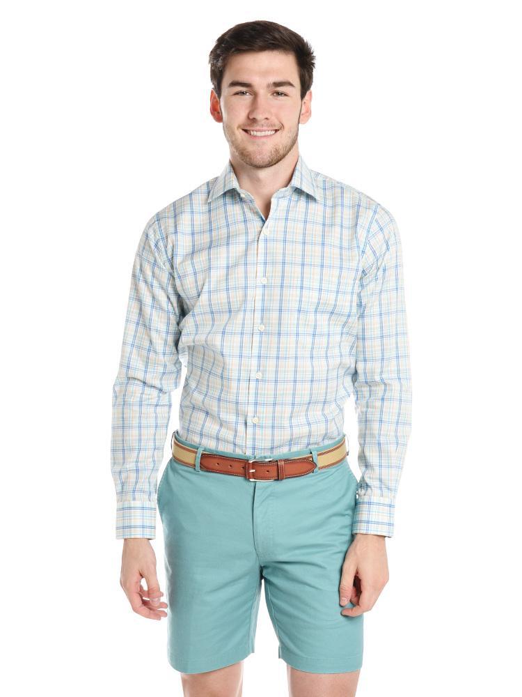 Peter Millar Men's Crown Ease Palazzo Plaid Sport Shirt - Saint Bernard