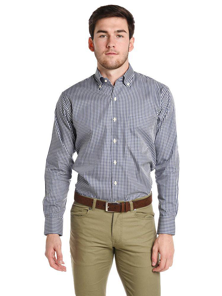 Peter Millar Men's Crown Soft Gingham Sport Shirt - Saint Bernard