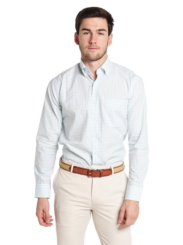 Peter Millar Men's Crown Finish Wetland Tattersall Sport Shirt - Saint Bernard