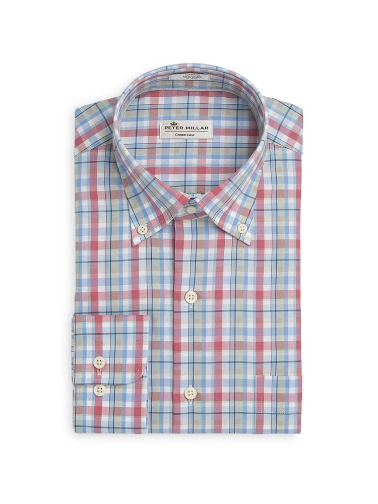 Peter Millar Men's Crown Ease Aloha Plaid Sport Shirt - Saint Bernard