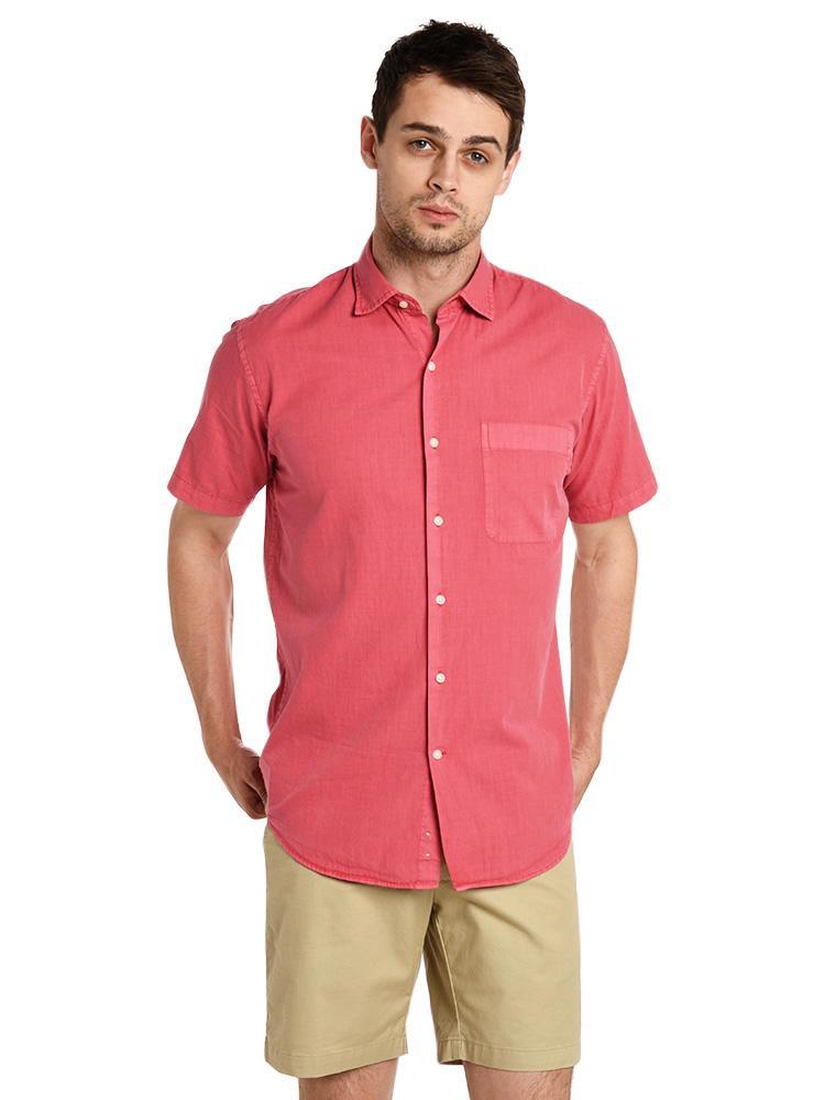 Peter Millar Men's Seaside Washed Solid Sport Shirt - Saint Bernard