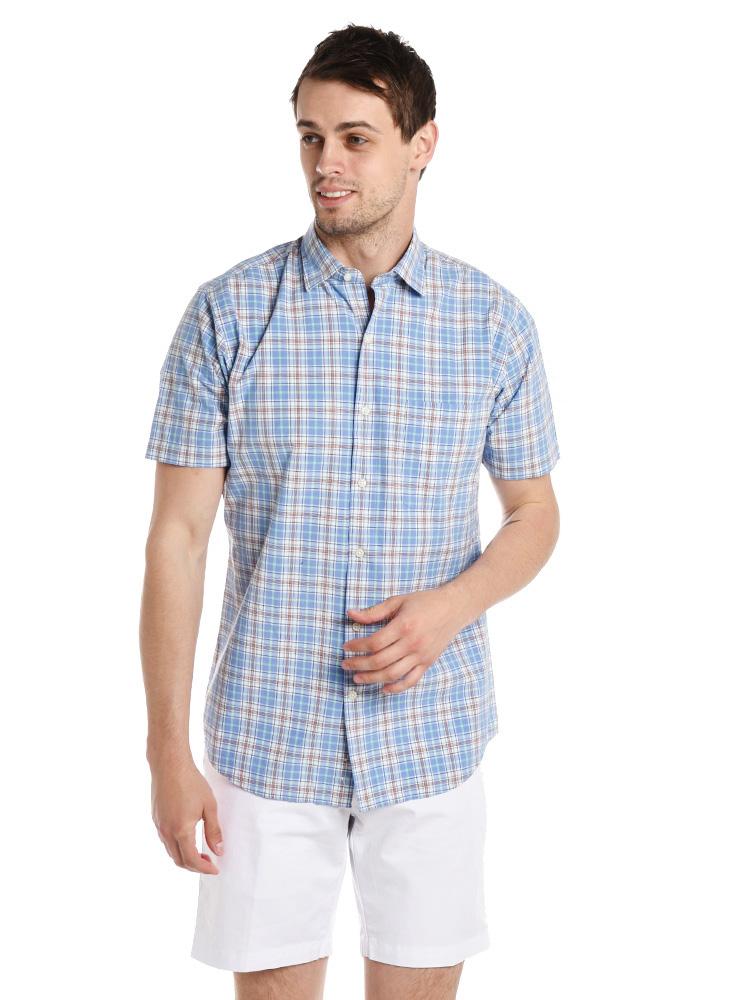 Peter Millar Men's Rockport Plaid Short-Sleeve Sport Shirt - Saint Bernard