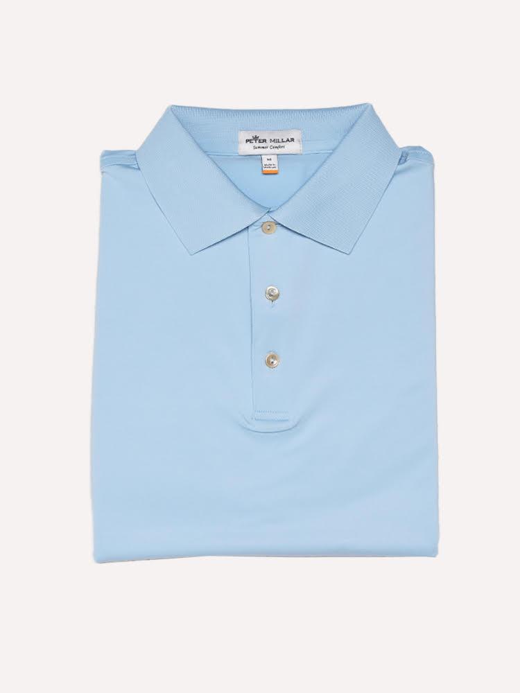 Peter Millar Men's Solid Stretch Jersey Knit Collar Polo - Saint Bernard