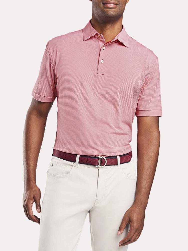 Peter Millar Men's Jubilee Stripe Stretch Jersey Polo - Saint Bernard