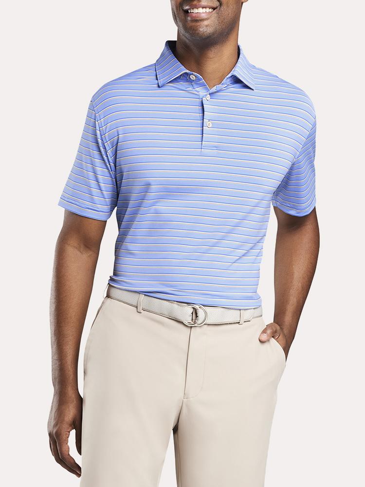 Peter Millar Men's Station Stripe Performance Polo - Saint Bernard