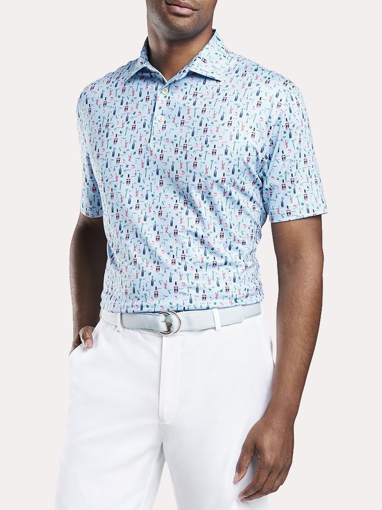 Peter Millar Men's Crawford Print Bloody Mary Stretch Jersey Polo - Saint Bernard