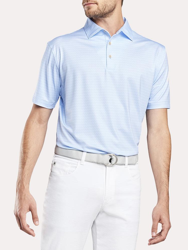 Peter Millar 42nd Printed Golf Tees Strech Jersey Polo - Saint Bernard