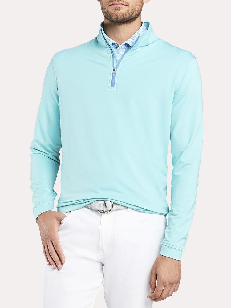 Peter Millar Men's Perth Stretch Melange Quarter-Zip - Saint Bernard