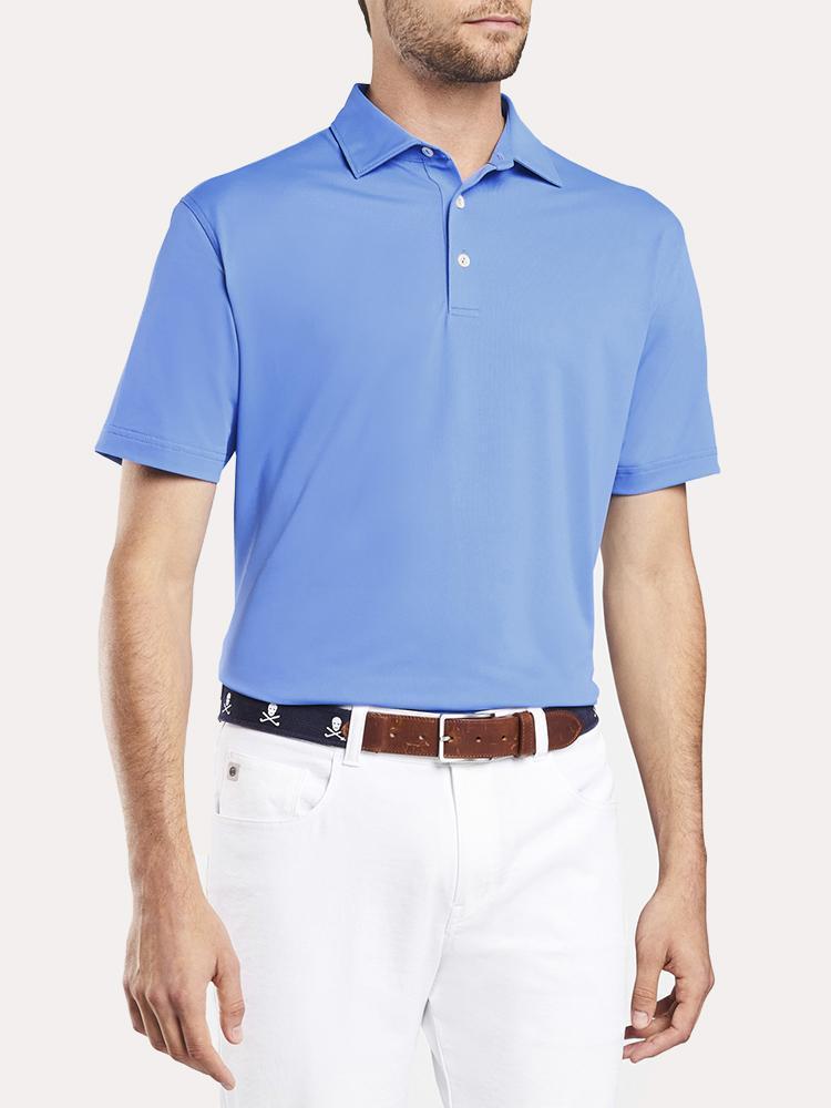 Peter Millar Solid Stretch Pique Mesh Polo - Saint Bernard