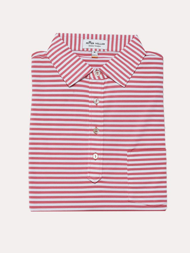 Peter Millar Men's Tygra Stripe Mesh Hadley Polo - Saint Bernard