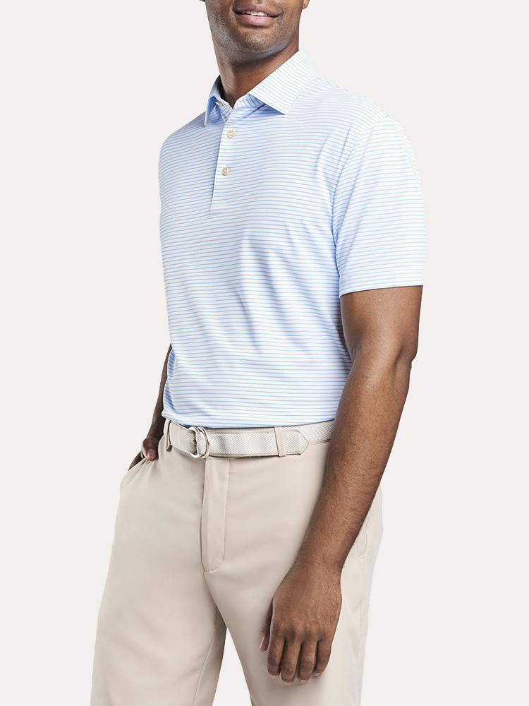 Peter Millar Men's Peace Stripe Stretch Mesh Polo - Saint Bernard