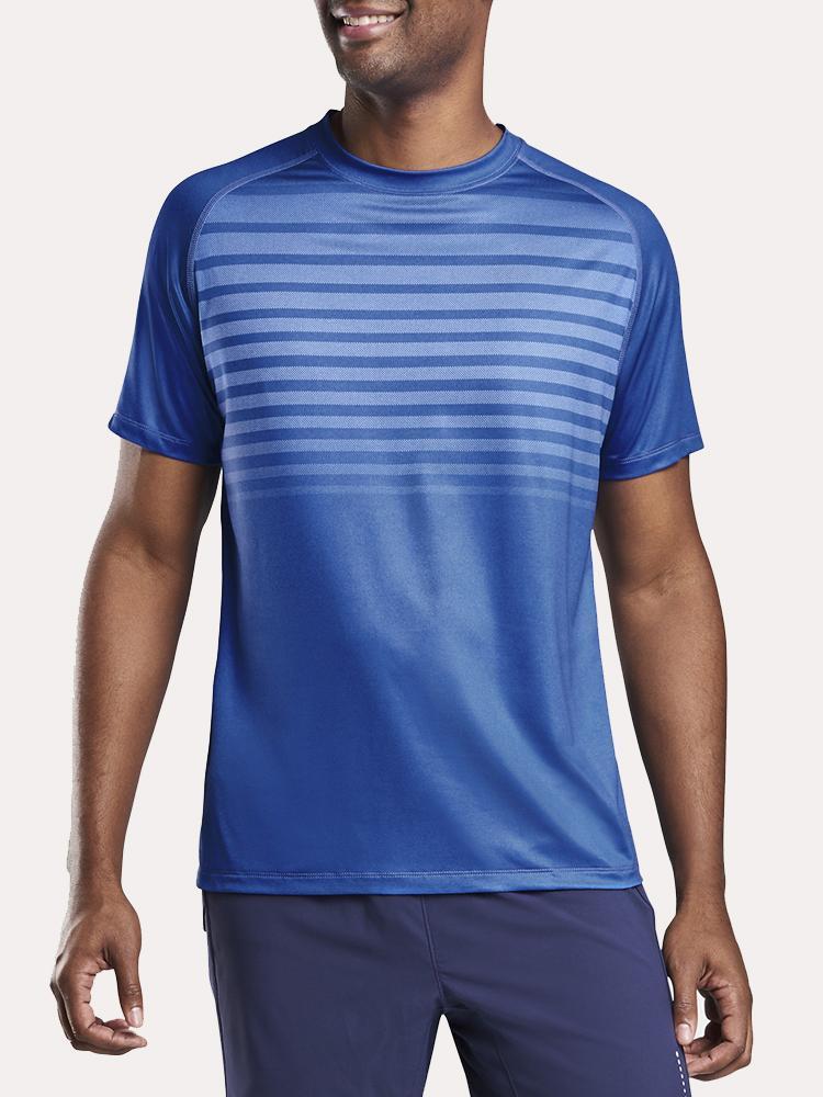 Peter Millar Men's Rio Technical Stripe T-Shirt - Saint Bernard