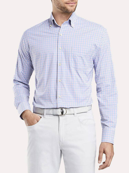 Peter Millar Men's Naylor Check Performance Stretch Sport Shirt